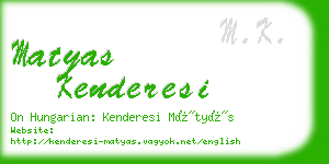 matyas kenderesi business card